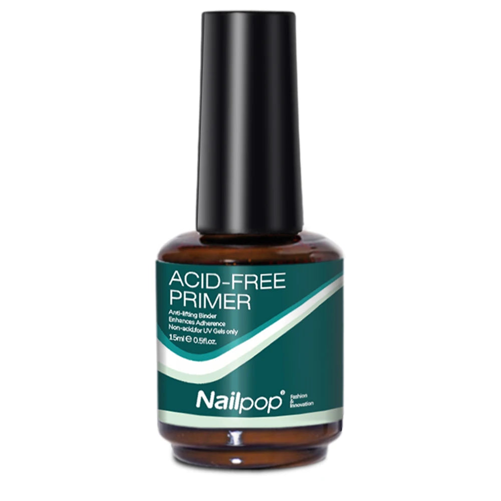 Nailpop HEMA/TPO Free Top Base Coat Gel Polish 15ml Clear Soak Off UV/LED Cured Professional Art Salon Home Use Long Lasting 1Pc