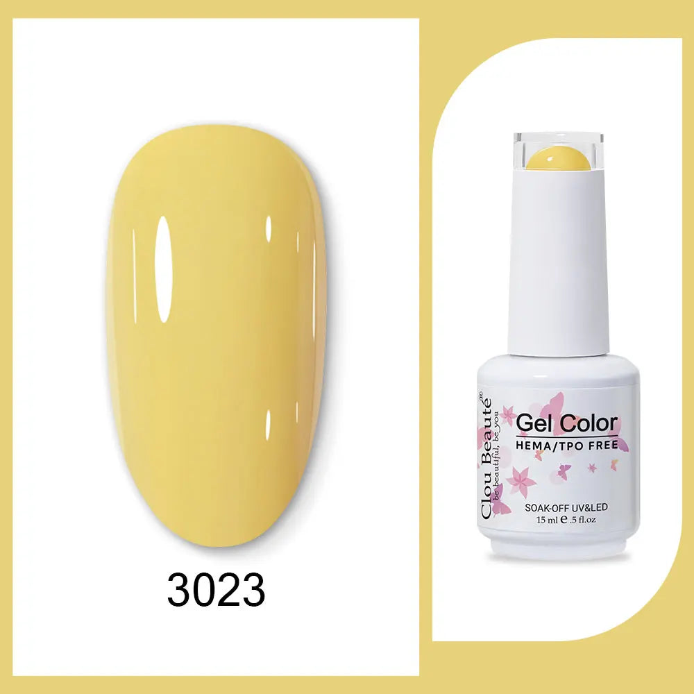 Clou Beaute Gel Color Hema TPO Free 15ml Gel Nail Varnish Soak Off UV Gel Polish Nail Art Manicure Lacquer Nail Art Jelly Gel