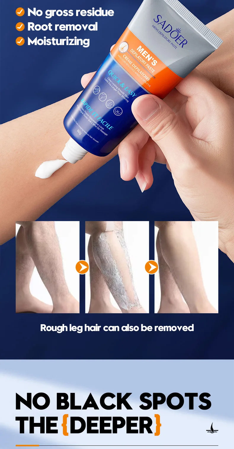 Men's Hair Removal Cream Permanent Epilator Private Area Painless Hair Remover Growth Inhibitor Spray Suitable Sensitive Skin