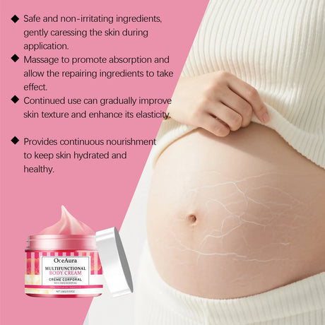 Pregnancy Belly Stretch Mark Cream for Elasticity Caffeine & Arnica Body Moisturizer Soothing Itchy Dry Skin Care for Moms to Be