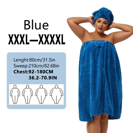 2pcs wearable Bath Towel Set, Including 1 Dry Hair Cap and 1 Bath Skirt, Soft and Absorbent, A Great Match for The Bathroom