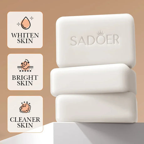Sadoer Niacinamide Arbutin Facial Soap Moisturizing Brightening Deep Cleansing Body Face Wash Foam Facial Cleanser Handmade Soap