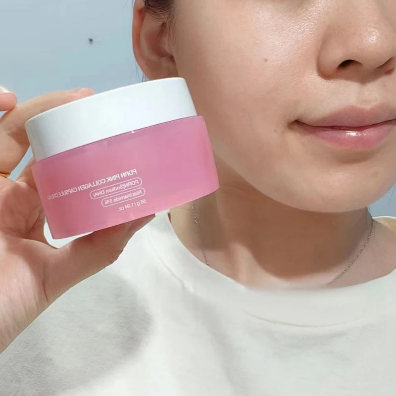 KOEC PDRN Pink Collagen Capsule Cream Anti-Wrinkle Hydrating Glowing Increase Elasticity 5% Niacinamide Hydrolyzed Collagen