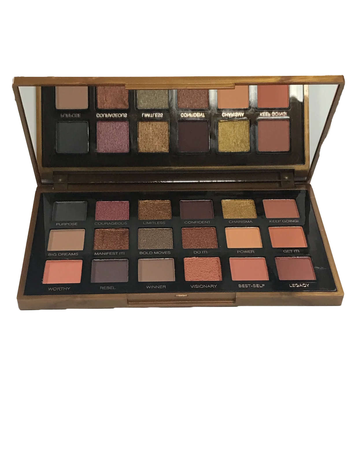 18 Color Golden Eye Shadow Palette Pearl Rose Gold Black Punk Style Matte & Glitter Eyeshadow Makeup Pearlescent Flow
