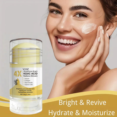 Kojic Acid Cream Stick, Evens Out Skin Tone, Eliminates Dark Spots and Dullness - Non-Greasy, Suitable for Both Men and Women - Whitening and Moisturizing Cream, for Day and Night Use - 50g