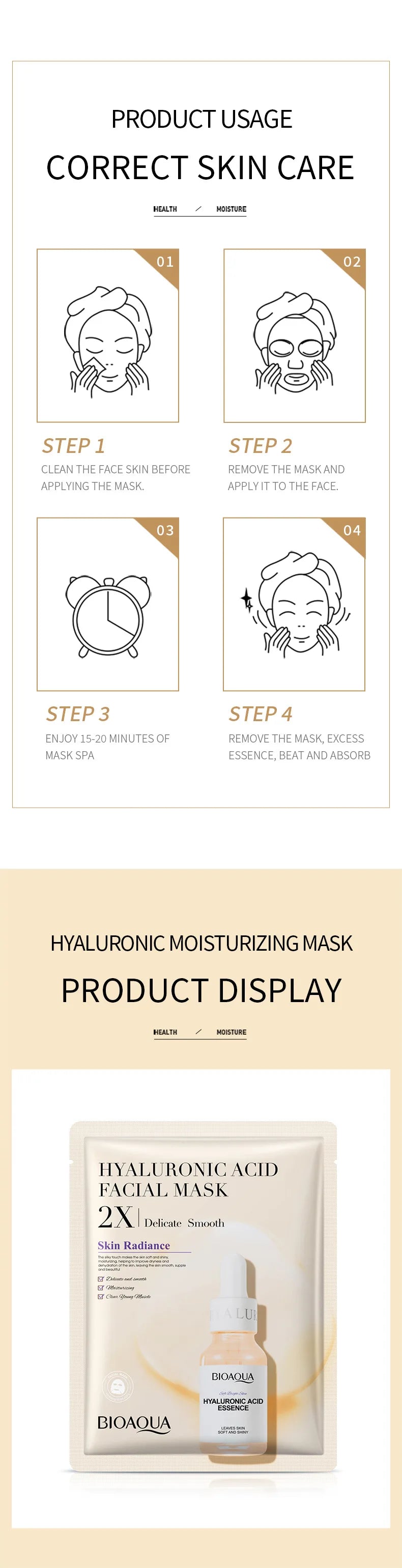 20pcs/5pcs Centella Collagen Face Mask VC Moisturizing Refreshing Sheet Masks Hyaluronic Acid Facial Mask Skin Care Products
