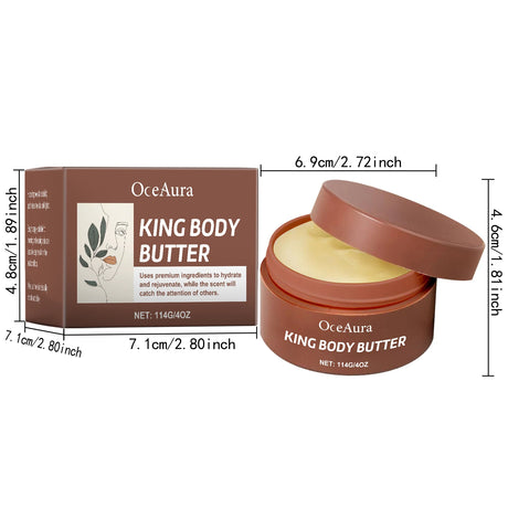 OceAura King Body Butter Body Moisturizer Winter Hydration, Moisturization, Skincare Relieve Dryness, Softness, 4 oz