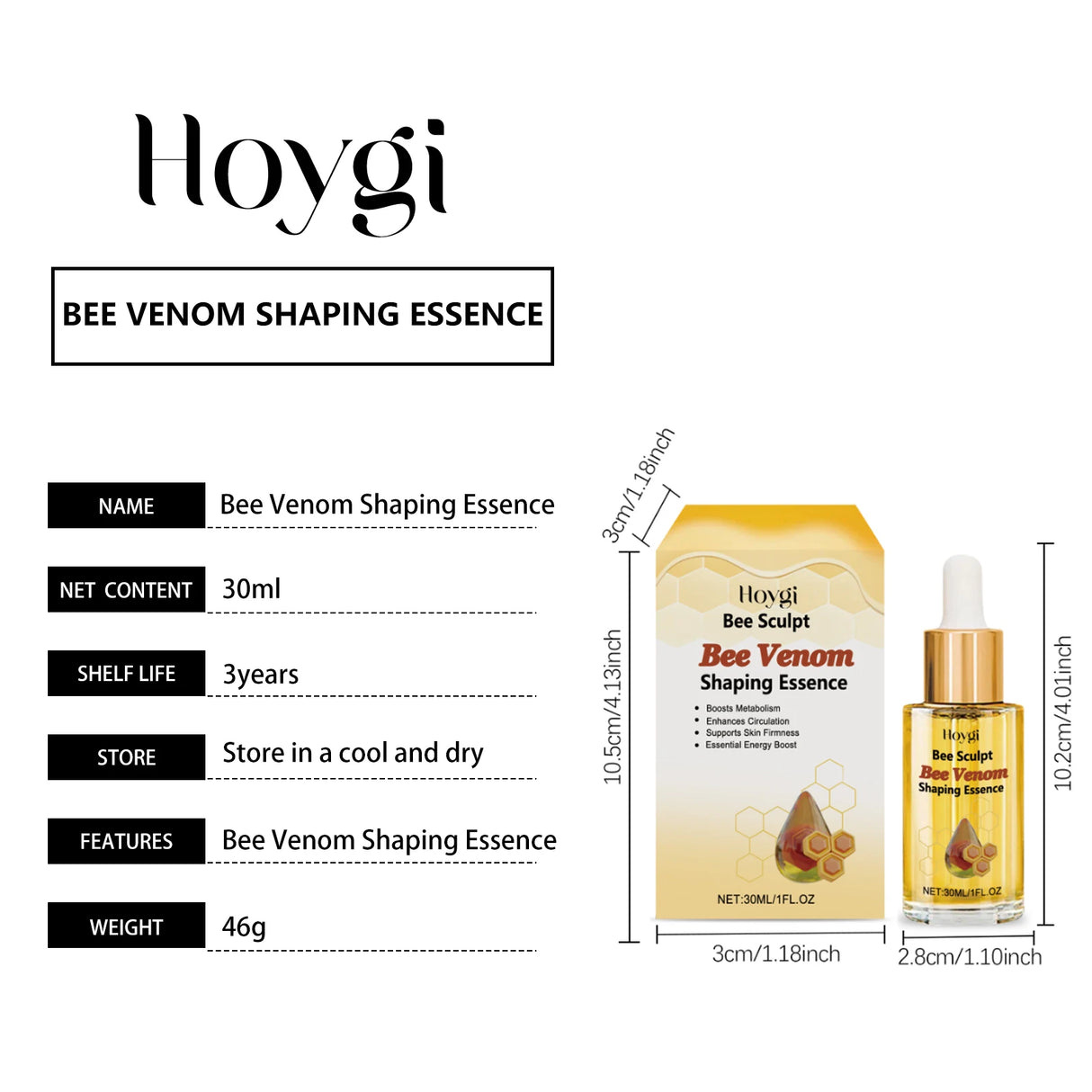Bee Venom Shaping Oil Firming Lifting Body Skin Anti Cellulite Fat Burning Weight Loss Improve Sagging Thin Leg Massage Oil