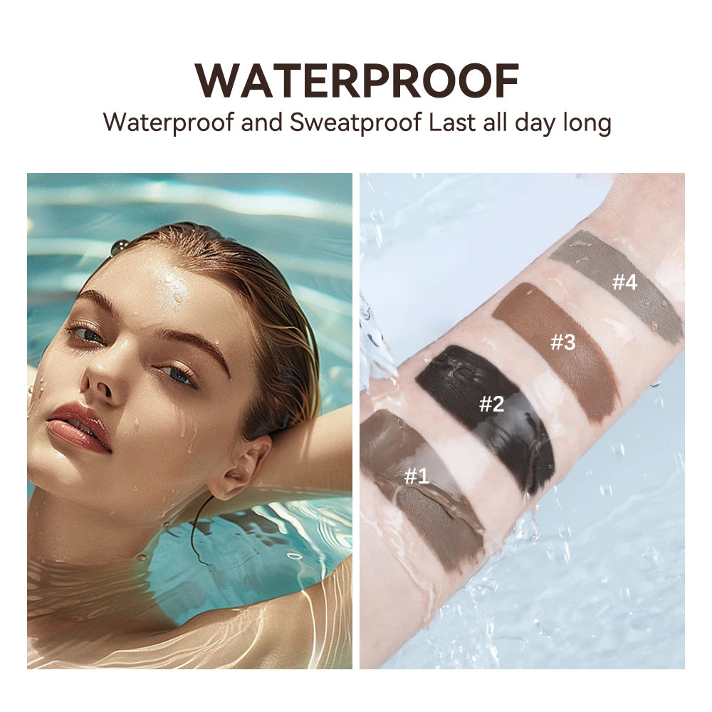 Lakerain Waterproof Eyebrow Gel Long Lasting Highly Pigmented Liquid Eyebrow Makeup Sweatproof Natural Black Brown