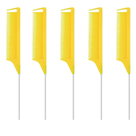 Pro Pointed Tail Salon Hairdressing Hair Styling Anti-static Comb Hair Brush Steel Needle Pin Rat Tail Combs Barber Accessories