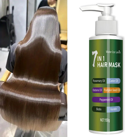 7-in-1 Deep Care Hair Mask to Prevent Breakage and Soften Dry Hair, Rich in Rosemary Oil, Castor Oil, and Biotin Keratin