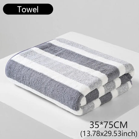 Striped Pattern Towel New Home Soft and Comfortable Bath Towels for Men and Women, Quick Drying Absorbent Towels For Bathroom