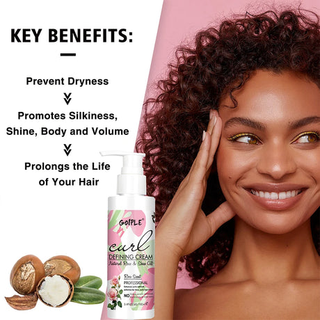 GOIPLE Chebe Butter,Hair Mask,Moisturizing & Nourishing Chebe & Rosemary Growth Oil Rose Curl Defining Cream Hair Curl Enhancer