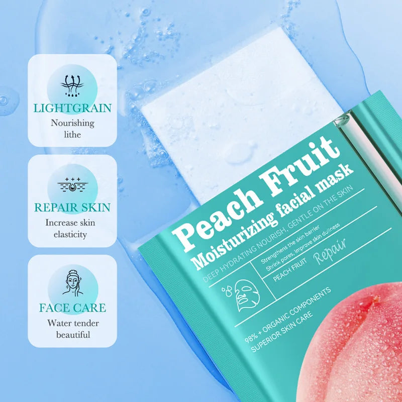 10pcs SADOER Fruit Floral Fragrance Face Mask Moisturizing Firming Hydrating Chamomile Blueberry Facial Masks For Face Skin Care