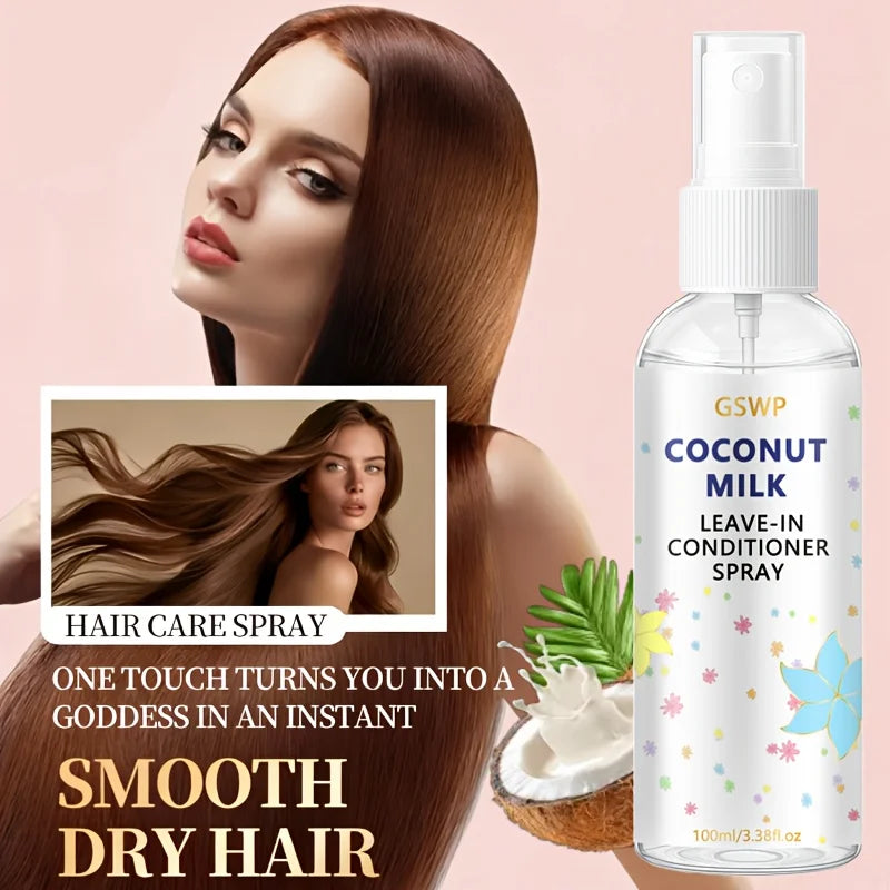 GSWP Coconut Milk Leave-In Conditioner Spray Long-Lasting Fragrance, Oil Control, and Volume, Deep Nourishment. 100/200ml