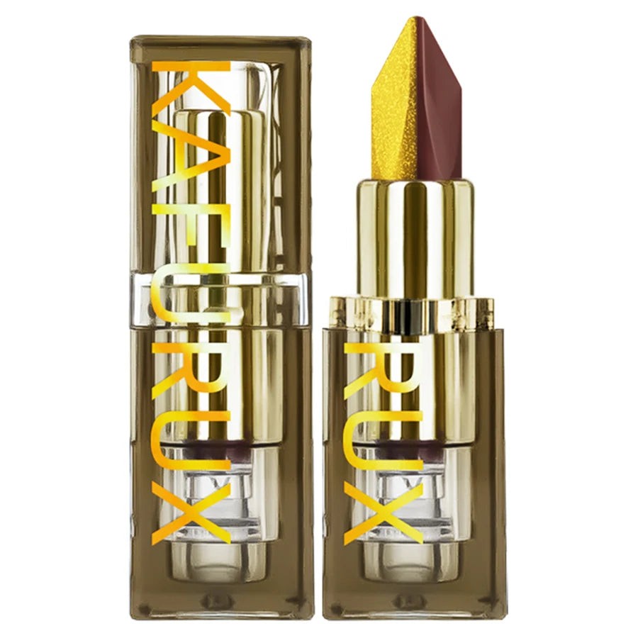 Two tone Color Metallic Lipstick Glitter Shimmer Lip Liner Pen Matte Velvet Finish High Pigment Smooth Lip Tint Korean Makeup