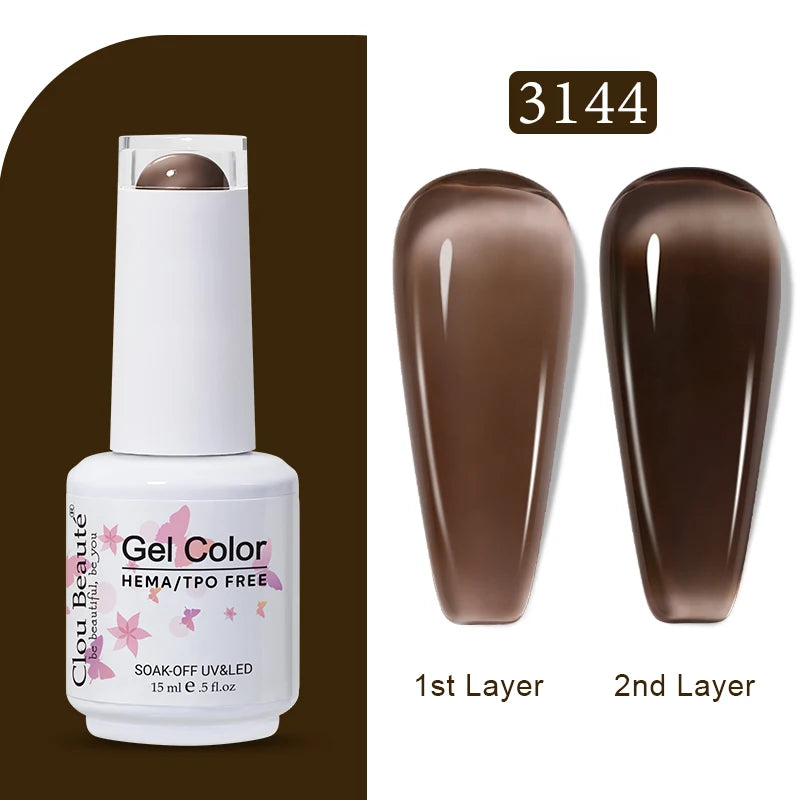 Clou Beaute Jelly Color UV Gel Manicure Summer Pink Nude Gel Nail Rainbow Nail Supplies For Professionals Semi-permanent Varnish