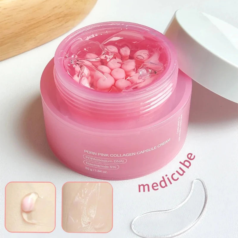 KOEC PDRN Pink Collagen Capsule Cream Anti-Wrinkle Hydrating Glowing Increase Elasticity 5% Niacinamide Hydrolyzed Collagen