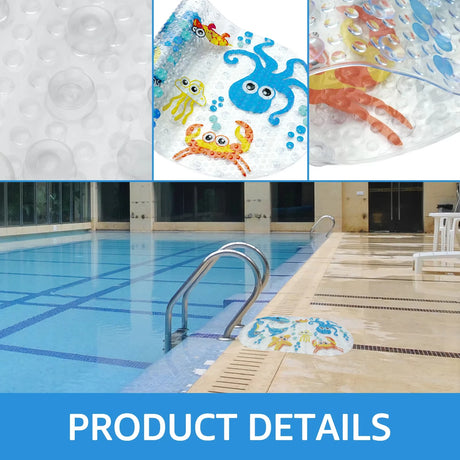 1pc Cartoon Non-slip Bath Mat with Suction Cups 38x69cm Shower Mats for Bathroom Kid's Bathtub Carpet Bath Mat Bathroom Rug