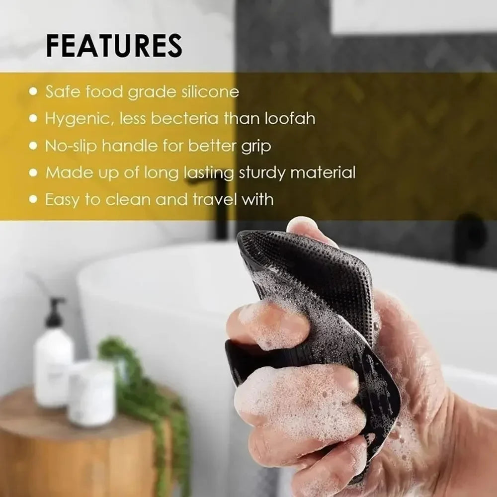 1Pc Soft Silicone Exfoliating Body Brush Gentle Massage Back Scrubber Deep Cleansing Shower Bath Tool