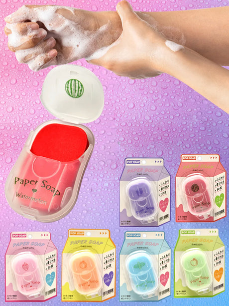 Portable Hand Soap Sheets for Travel | Dissolving Cleanser Wipes | Alcohol-Free | On-the-Go 50 Sheets/Box