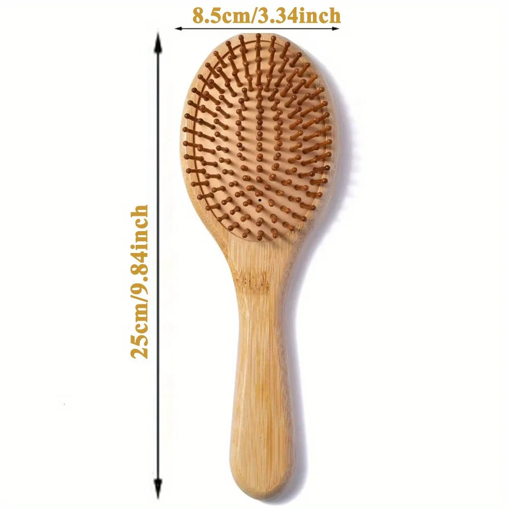 Wooden Hair Brush Improve Hair Growth Wood Hairbrush Prevent Hair Loss Comb Bamboo Comb Teeth Hairdressing Styling Hair Tools