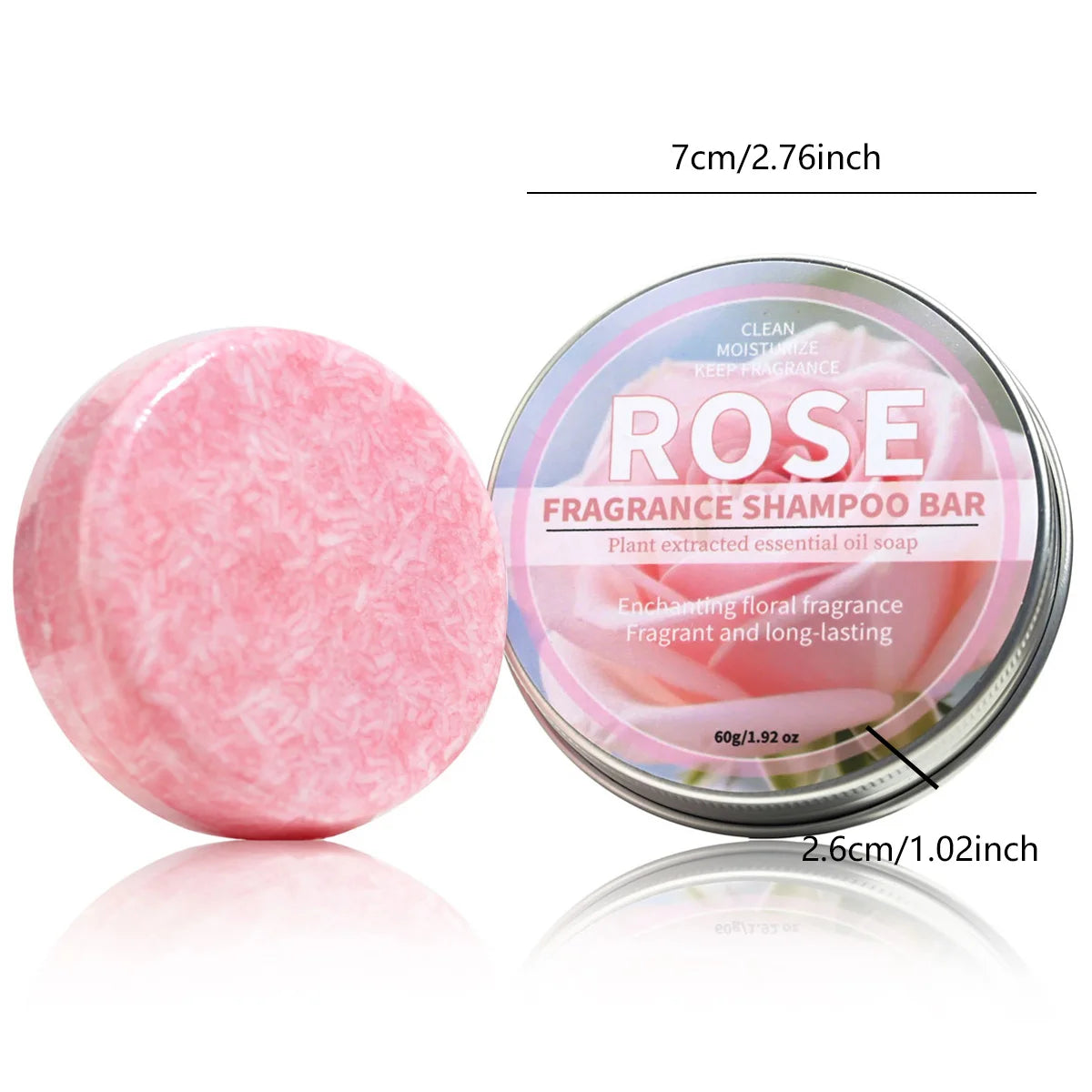 Pink Rose Essential Oil Shampoo Bar, Plant Extract Essence Deep Cleaning Hand Soap, Soft Shampoo and Hair Care Soap