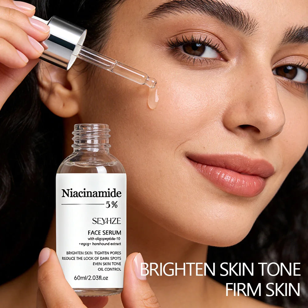 SEYHZE 2pcs Salicylic Acid Niacinamide Essence Set 5% Niacinamide Ceramides Purslane for Brightening Skin Tightening Pores Moist
