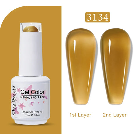 Clou Beaute Jelly Color UV Gel Manicure Summer Pink Nude Gel Nail Rainbow Nail Supplies For Professionals Semi-permanent Varnish