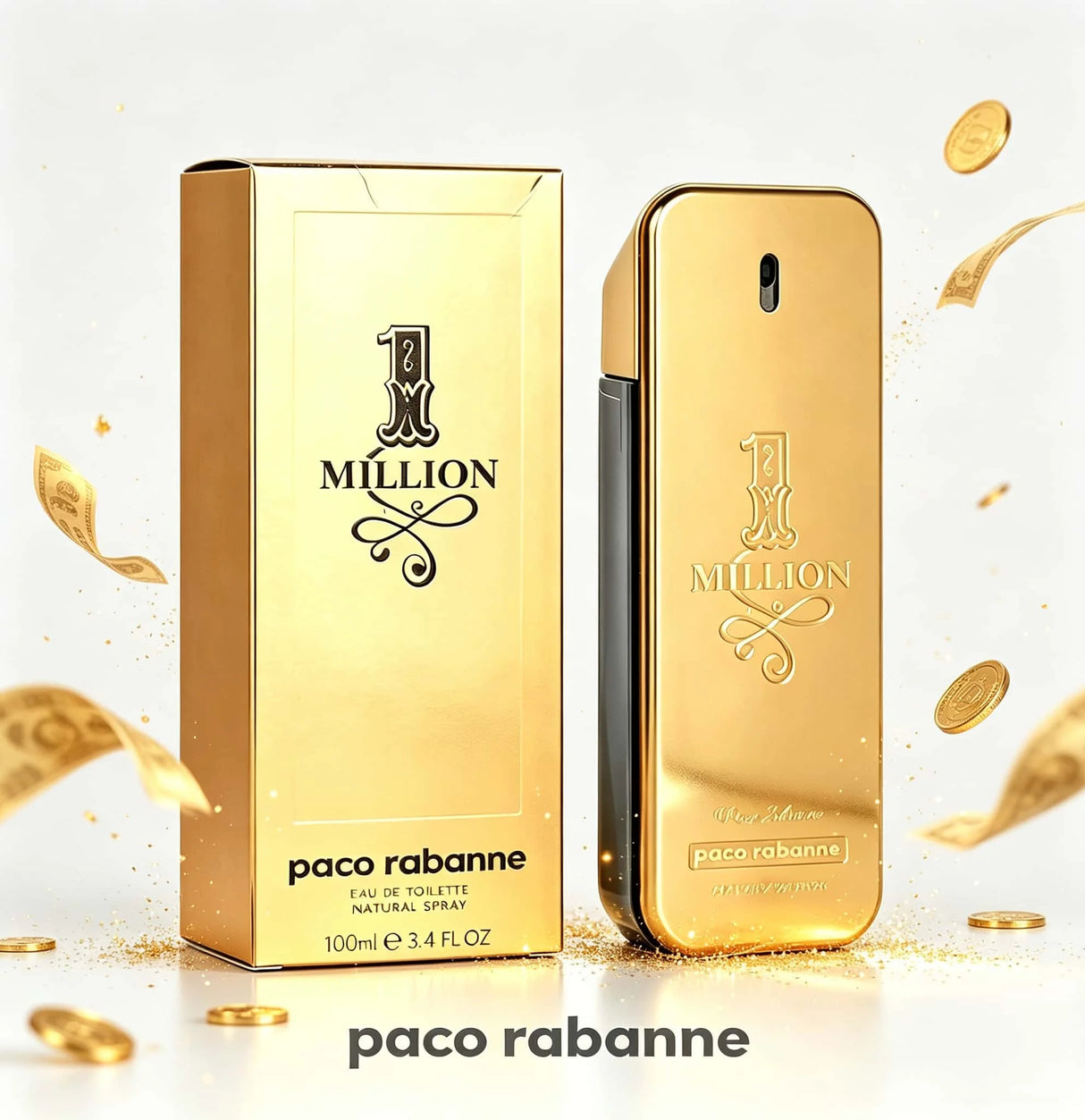 Paco Rabanne 1 Million Men Perfume EDT 100ml Luxury Spicy Woody Scent Iconic Gold Rectangle Bottle Male Cologne Spray Gift Packaging