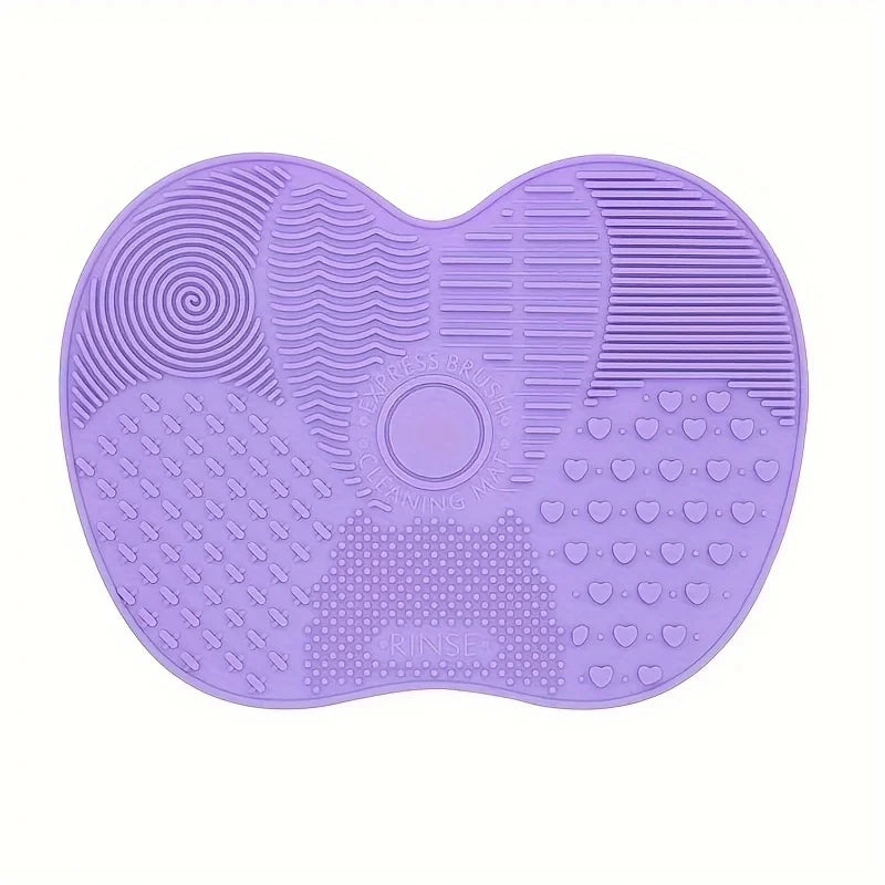 1pcs Silicone Apple-Shaped Makeup Brush Cleaner Pad With Suction Cup For Effective Cosmetic Tool makeup brush cleaning agent pad