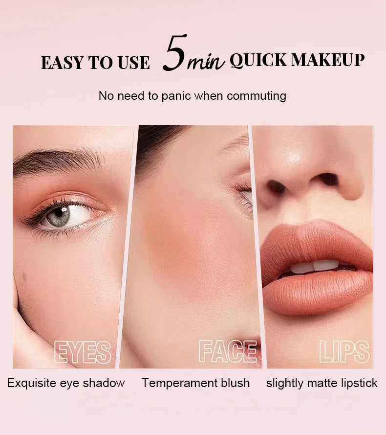 Multi-use Blush Stick Lip Cheek Eyes 3-in-1 Cream Blush Natural Matte Nude Makeup Long Lasting