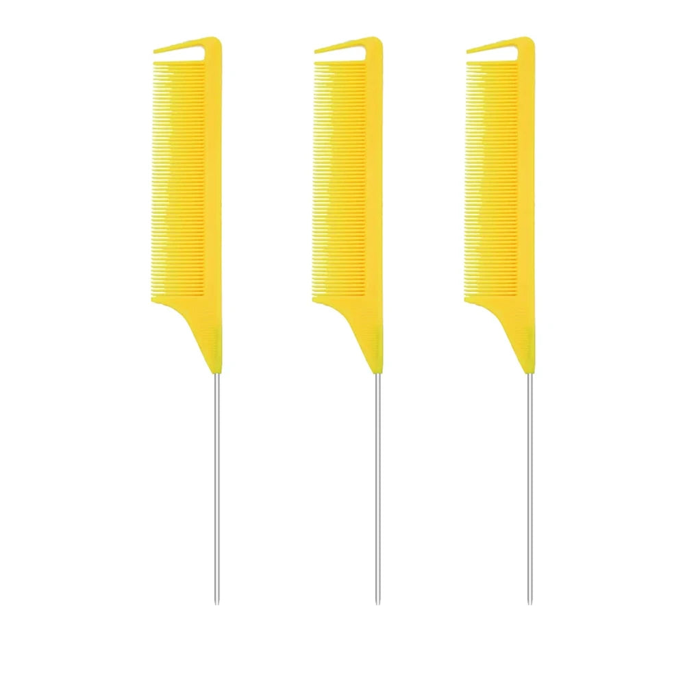 Pro Pointed Tail Salon Hairdressing Hair Styling Anti-static Comb Hair Brush Steel Needle Pin Rat Tail Combs Barber Accessories