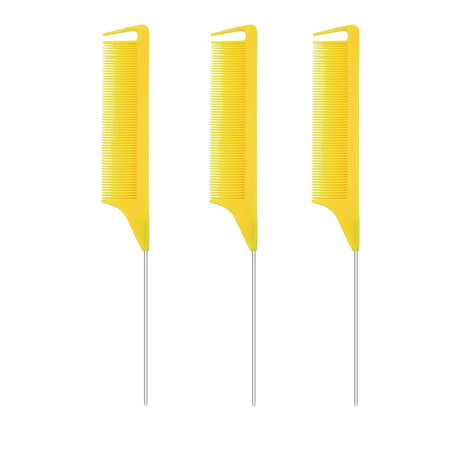 Pro Pointed Tail Salon Hairdressing Hair Styling Anti-static Comb Hair Brush Steel Needle Pin Rat Tail Combs Barber Accessories