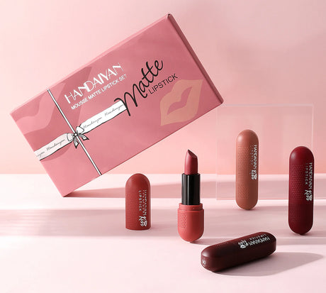Matte Lipstick Set 6 Colors Velvet Texture Long Lasting Non Drying Lip Makeup Women Gift Box
