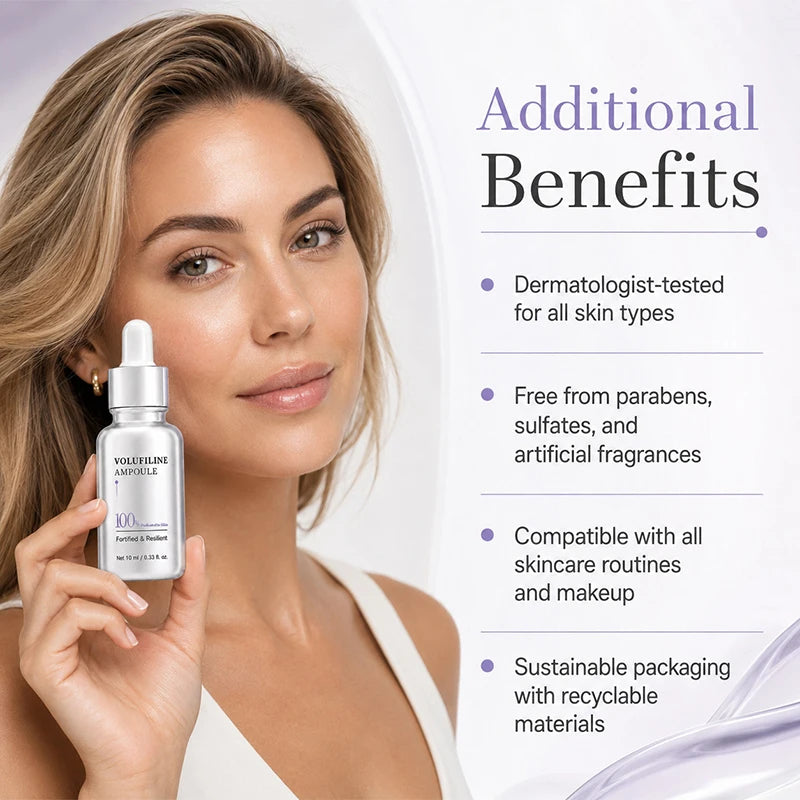 Volufiline Centella Asiatica Serum 10ml Gentle Soothing Moisturizing Facial Ampoule Essence Niacinamide Plumping Fast Absorbing