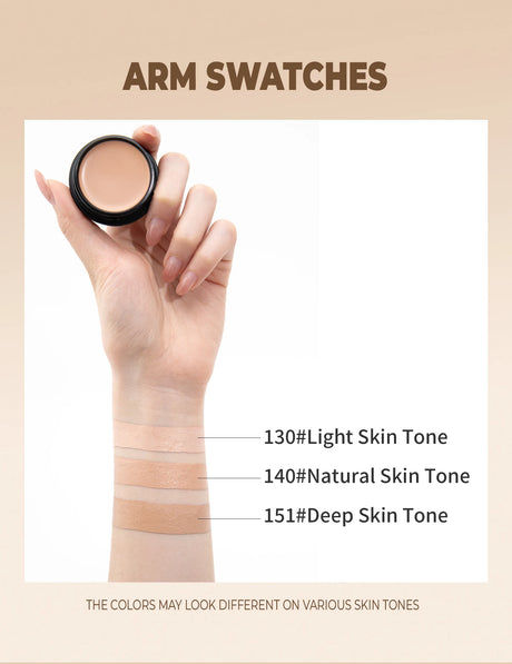 Waterproof Full Coverage Concealer for Tattoos, Scars - Natural Finish Foundation for All Skin Tones & Types