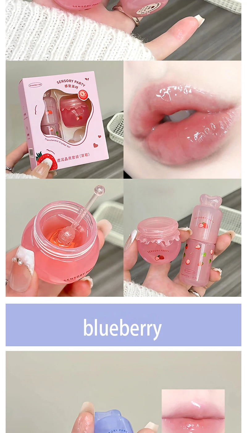SENSORY PARTY Hydrating & Brightening Lip Mask - Deep Moisture, Lip Wrinkle Reduction, 24-Hour Hydration Lip Oil