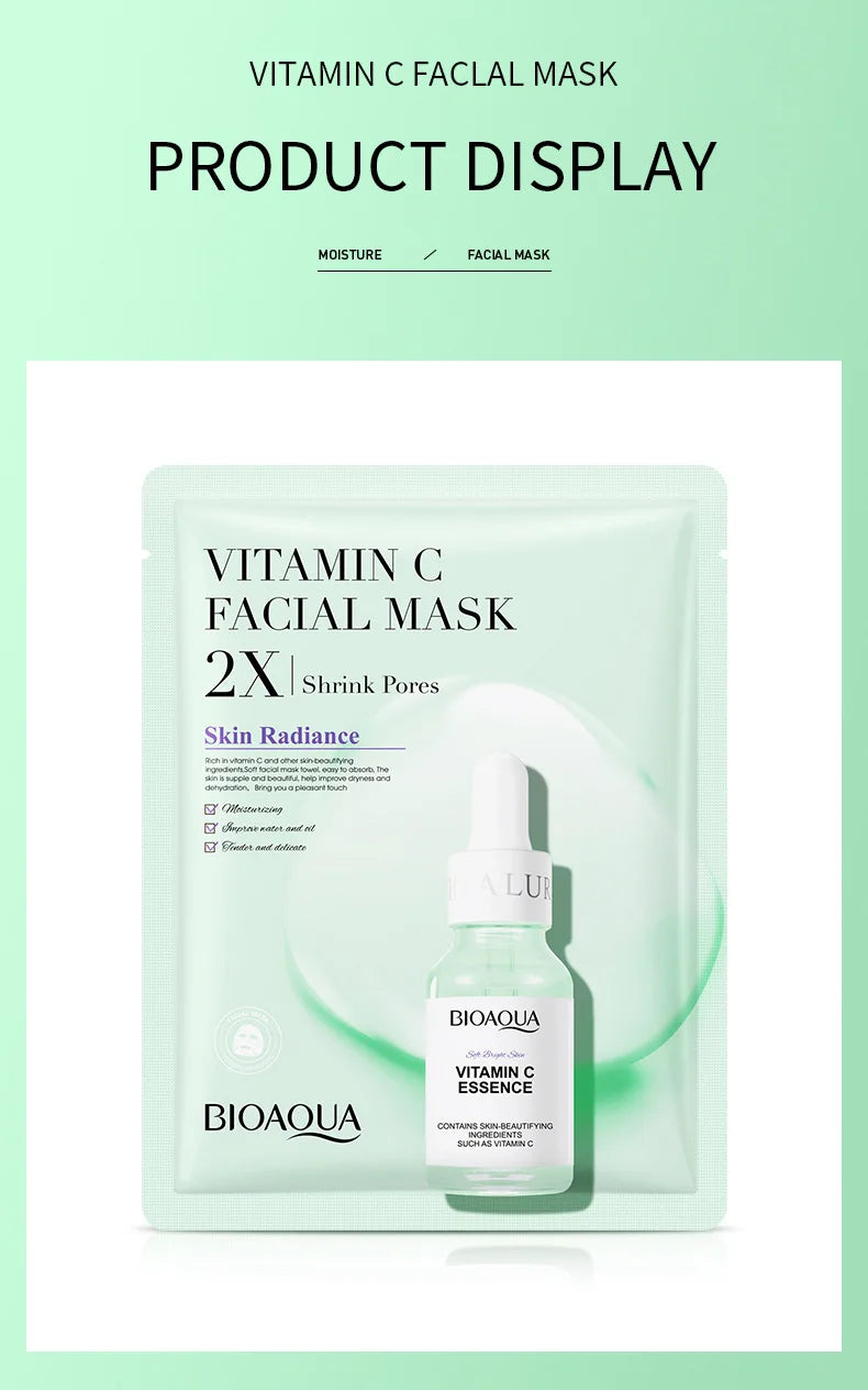 20pcs/5pcs Centella Collagen Face Mask VC Moisturizing Refreshing Sheet Masks Hyaluronic Acid Facial Mask Skin Care Products
