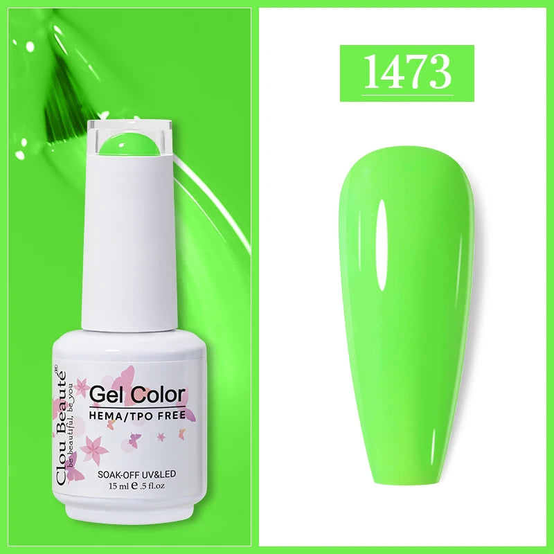 Clou Beaute Gel Nail Polish Neon Brown Royal Blue Red Green Pastal Nude Nail Art Varnishes Gel Lacquer HEMA/TPO FREE UV Gel Nail