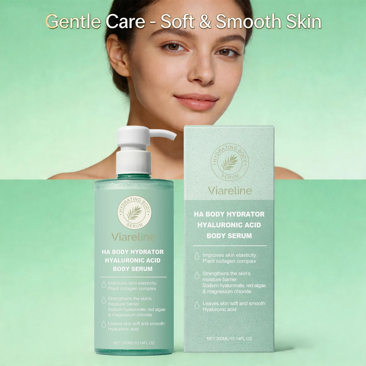 Hyaluronic Acid Body Serum for Dry Rough Skin Strengthen Moisture Barrier Enhances Elasticity Refreshing Smoothing Skin Care