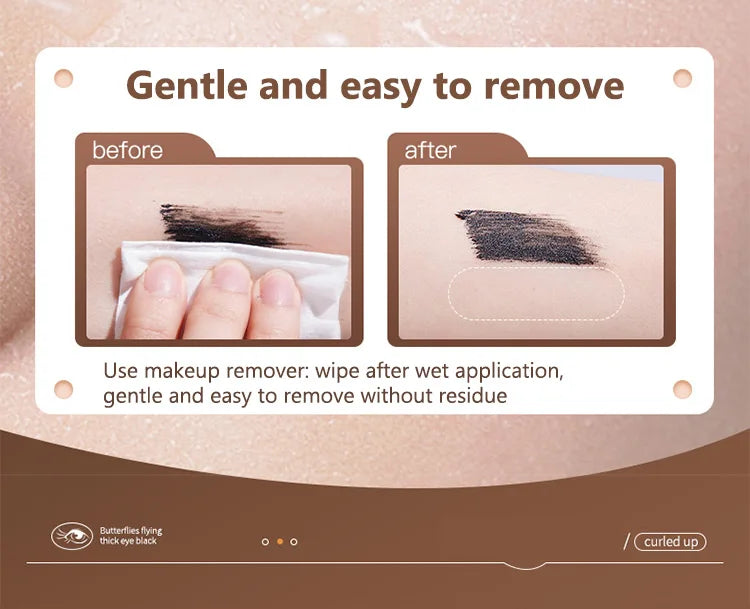 GECOMO Butterfly Flying Volume Mascara Curl Long-lasting Makeup Thin Brush Eyelash Primer Shape