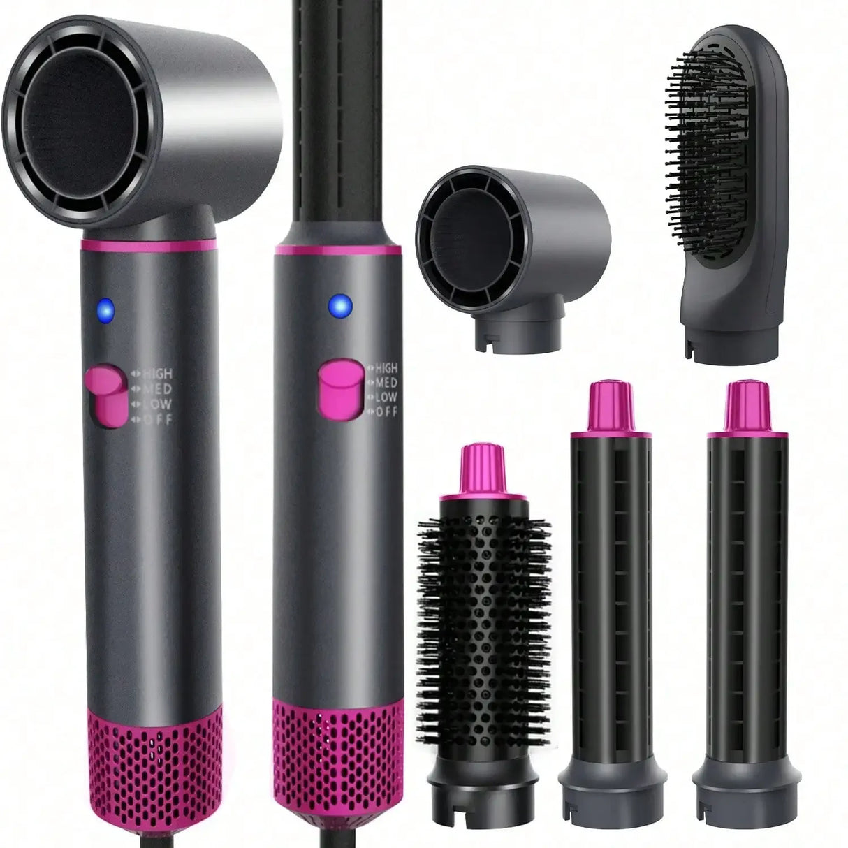 1 Set 5 In 1 Multifunctional Hair Dryer Styling Hot Air Brush Set For Women Girls Home Salon Travel Daily Use Birthday Mother's Day Christmas Holiday Gift Hair Drying Curling Straightening Volumizing Tool Hair Dryer Styling H