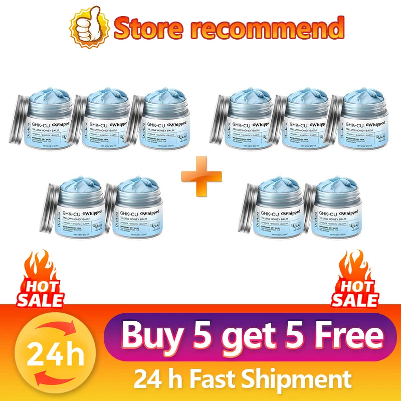 Copper Peptides PDRN GHK-Cu Beef Tallow for Skin Blue Balm Manuka Honey Face and Body Moisturizer Mature Dry & Sensitive Skin