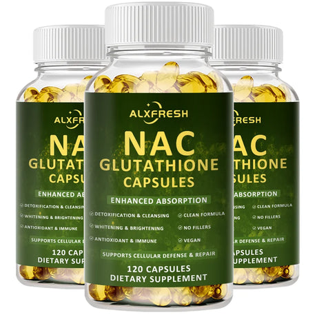 Premium NAC + Glutathione Complex Detox & Antioxidant Boost with Vitamin C | Liver Support, Immune System Health Supplement