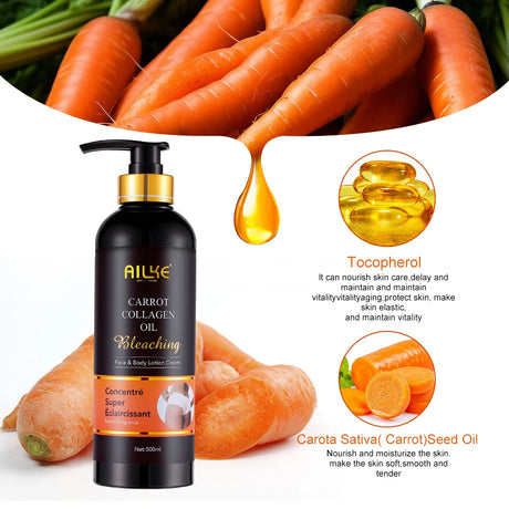 AILKE Skin Whitening Face Serum, Reduce Spots, Moisturizing, Even Skin Tone, With Organic Collagen, Skin Lightening Body Serum