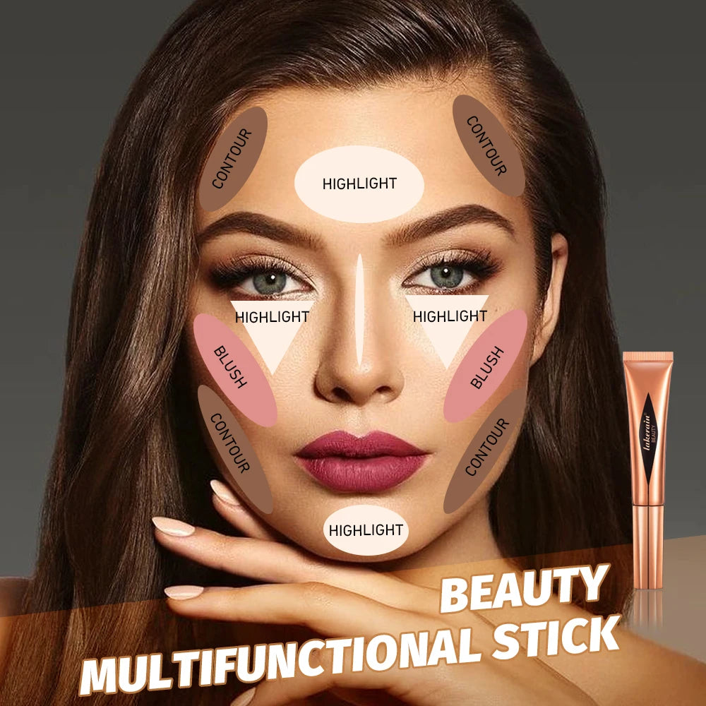New Cream Bronzer Contour Blusher Beauty Wand Highlighter Blush With Cushion Liquid Face Bronzer Wand Stick Applicator Makeup