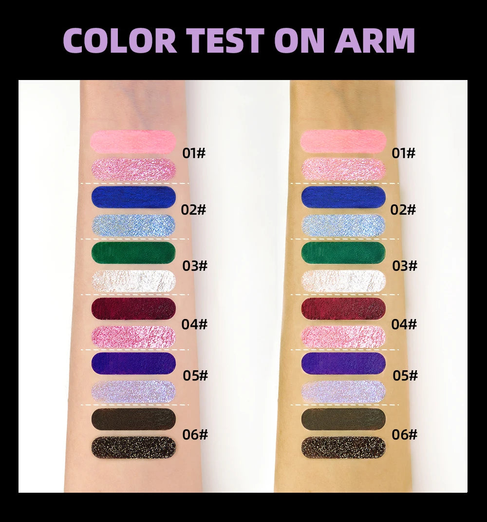 QIBEST Double Headed Diamond Glitter Mascara Long Lasting Colored Mascara Eyelashes Pink Blue Red Voluminous Waterproof Mascara