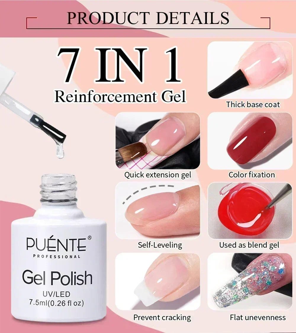 PUENTE 7.5ML Nude Shade Moonlight Cat Magnetic Gel Nail Polish Ultra-Bright Cat Eye Soak Off UV Semi-Permanent Varnish Manicure