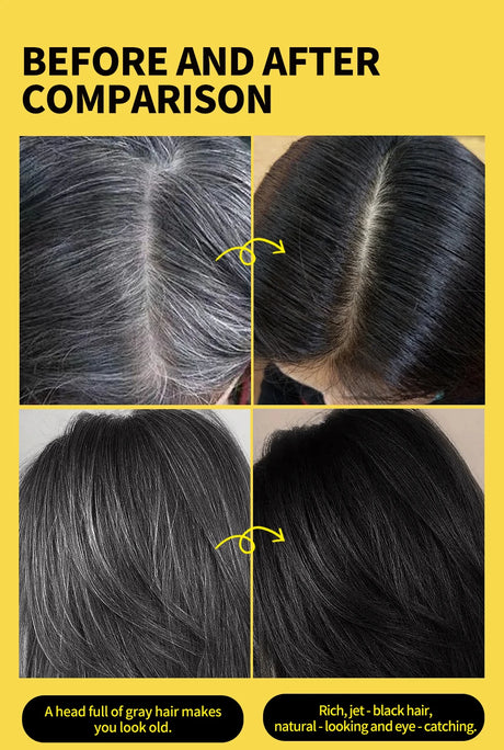 3 In 1 Herbal Healthy Hair Dyeing 500ml Black Hair Dye Shampoo For Men Women Plant Instant Color Shampoo Ginger Black Hair Dye